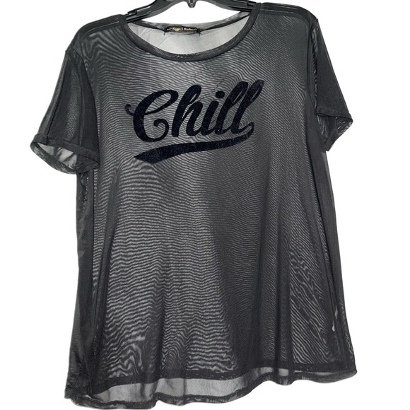 Black All Mesh “Chill” Shirt - Picture 1 of 3
